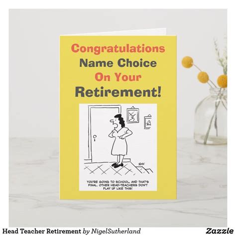 Head Teacher Retirement Card Zazzle Retirement Cards Teacher