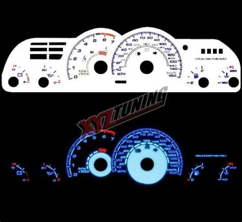 Find BLUE Reverse El Indiglo Glow White Gauge Face For 93 96 Camaro Z28