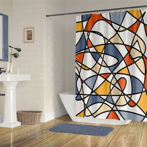 Mid Century Modern Curtain Etsy