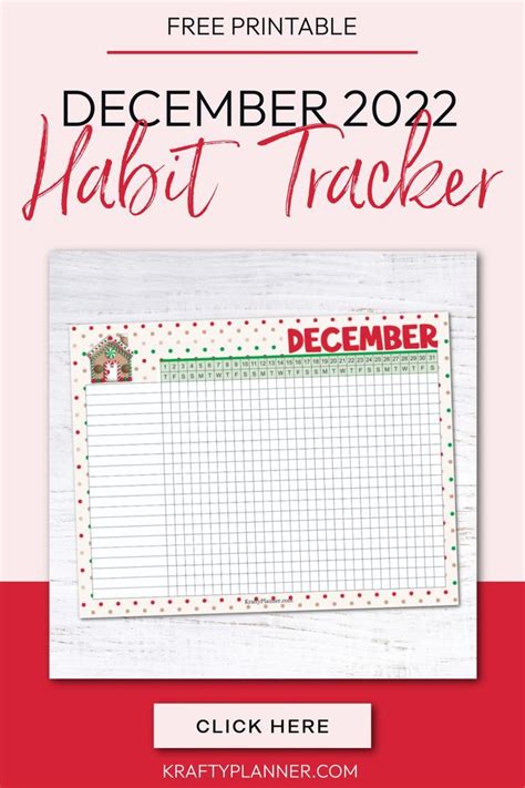 Free Printable December Habit Tracker — Krafty Planner Tracker Free