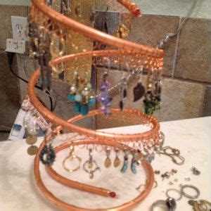 Spiral Copper Earring Tree Holder Organizer Holds Approx Pairs