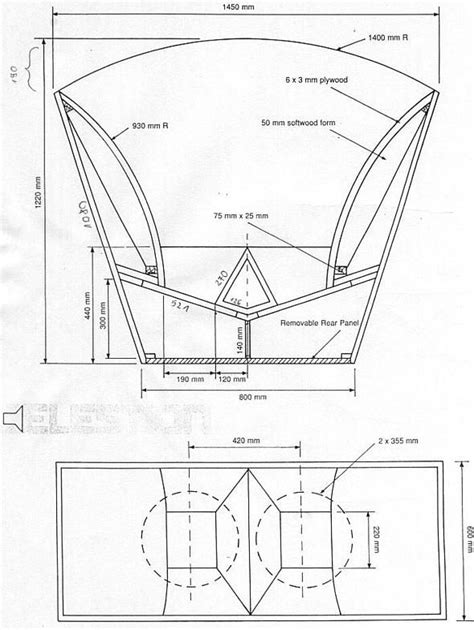 Bass Horn четежи 1 Plans Bass Horn Celestion 2 15 Piani Di