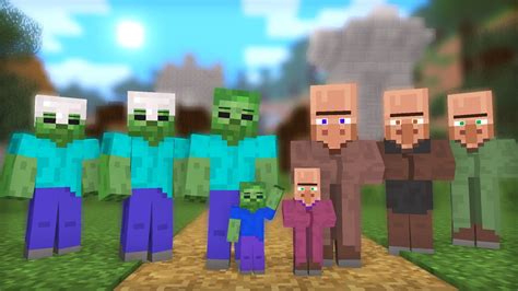 Zombie And Villager Life Full Animation I Minecraft Animation Youtube