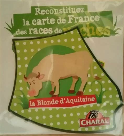 La Blonde D Aquitaine Magnets Charal French Map Of Cattle Breeds
