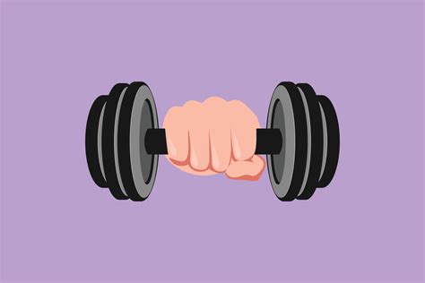 Graphic Flat Design Drawing Dumbbell In Hand Stay Strong Gym Fitness