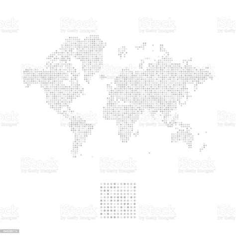 Abstract World Map In A Round Dots Flat Vector Illustration Eps 10