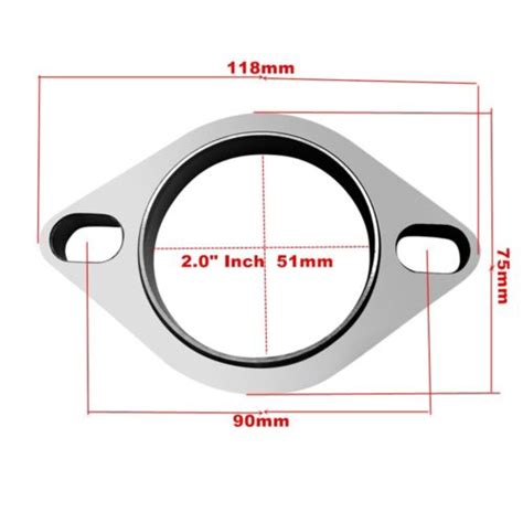 2 2 Inch Id Flat Oval Two Bolt Exhaust Flange Fits 2 2 Inch Pipe Pipes Flanges Ebay