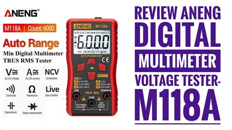 Review ANENG Digital Multimeter Voltage Tester M118A YouTube