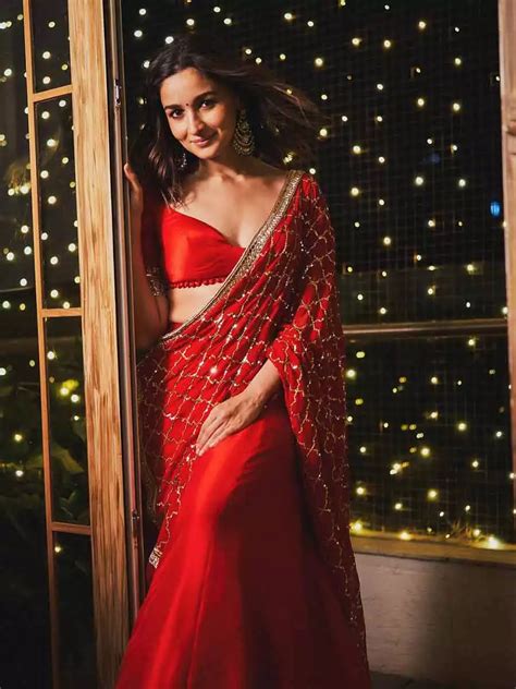 Alia Bhatt S Stunning Red Lehenga Sets Fashion Goals For Diwali