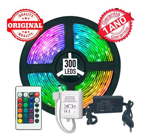 Tira Led Rgb 5050 Ultra De 5 Metros Con Fuente De 2 A Y Control Remoto