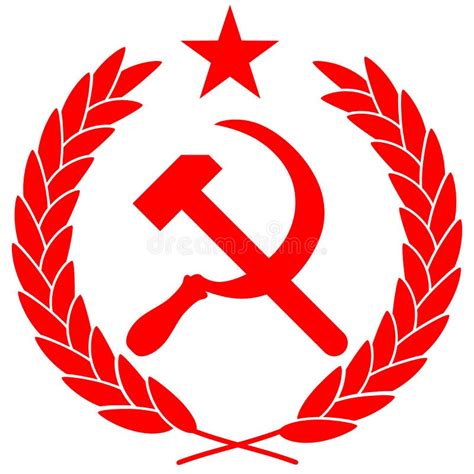 Hammer And Sickle Vector Poster Communist Symbol Of Proletarian