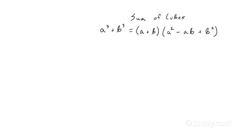 How To Factor The Sum Of Cubes Algebra