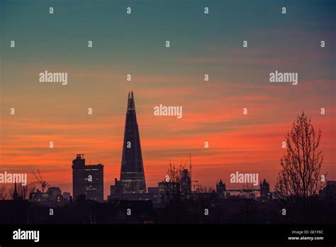 City Skyline At Sunset London England United Kingdom Stock Photo Alamy