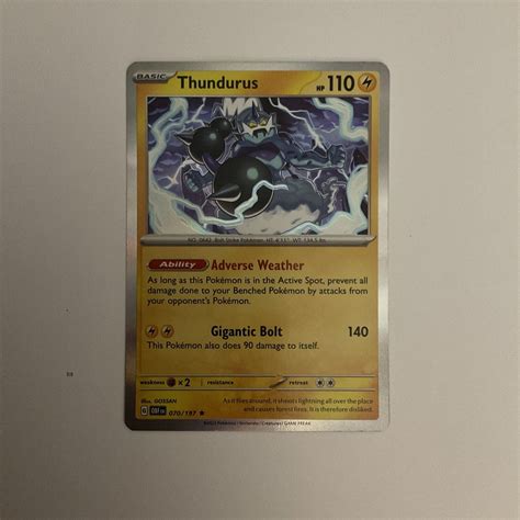 Pok Mon Tcg Thundurus Sv Obsidian Flames Holo Rare Ebay