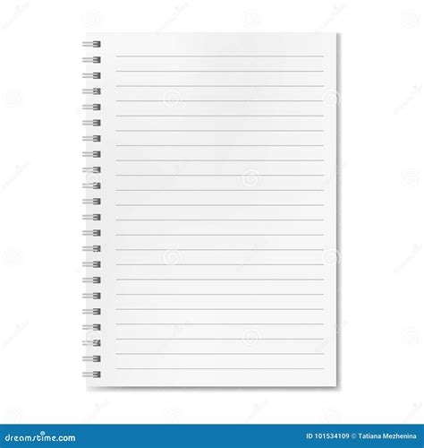 Vector Open Realistic Lined Notebook On Spiral Stock Illustration