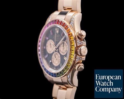 Rolex 116595rbow Daytona 116595 Rainbow Rose Gold Black Dial