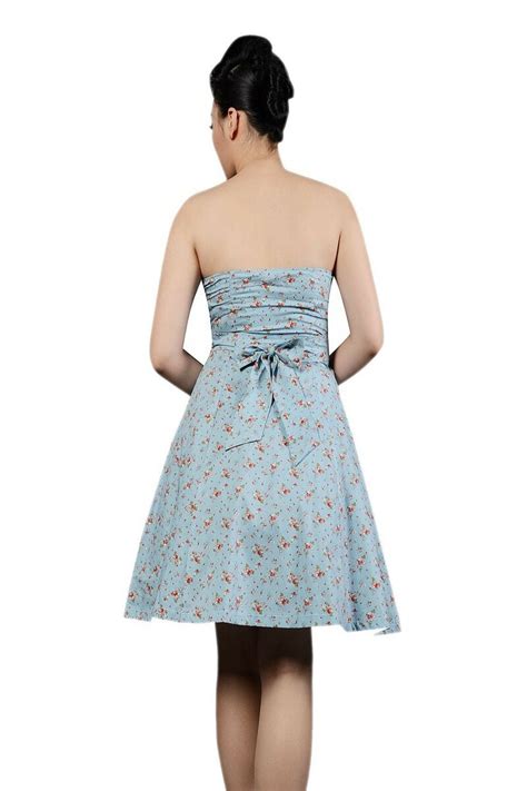 Robe Pin Up Rétro 50s Rockabilly Bleu Cerises Pentagramme Femmes S M L