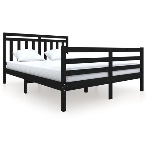 Vidaxl Bed Frame Black Solid Wood X Cm Vidaxl Ie