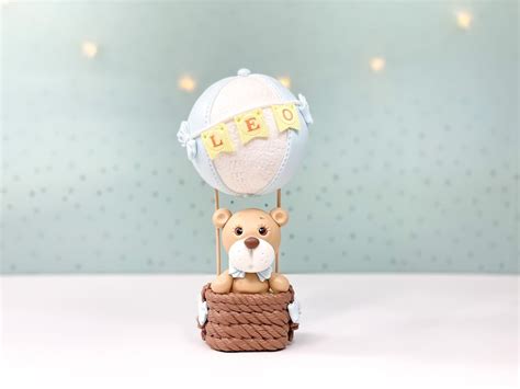 Hot Air Balloon Cake Topper Hot Air Balloon Bear Cake Topper Aviator Bear Cake Topper Pilot