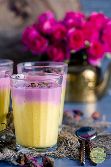 Sweet Lassi With Mango And Rose Indian Yogurt Drink Cookilicious