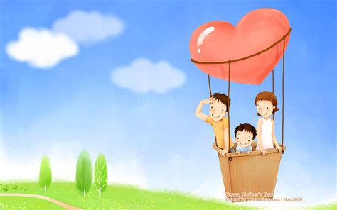 family wallpaper,love,cartoon,sky,heart,illustration (#153287 ...