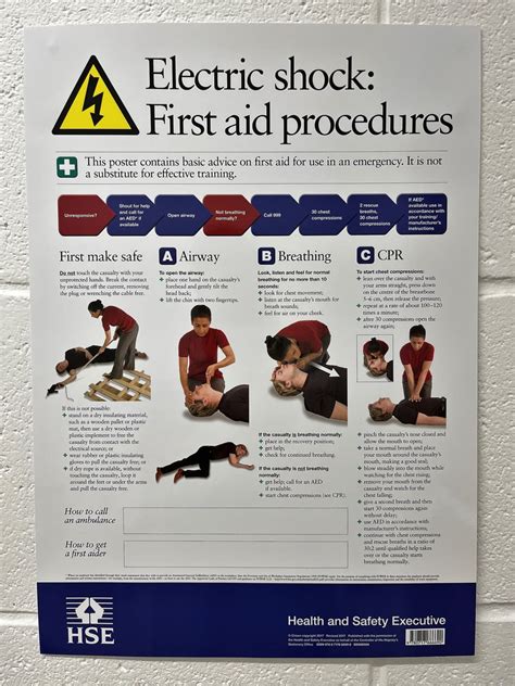 Hse Electric Shock First Aid Procedures Poster