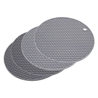 Pcs Silicone Trivet Mat Heat Resistant Pot Holder Hot Pads Dark Grey Light Grey Bed Bath