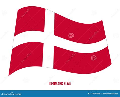 Denmark Flag Waving Vector Illustration On White Background Denmark