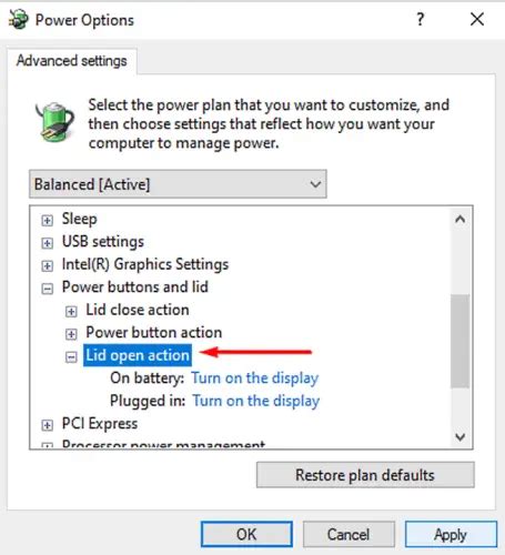 How To Change Laptop Lid Open Action In Windows 1110