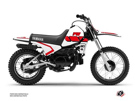 Kit Déco Moto Cross Vintage Yamaha PW 80 Rouge Kutvek