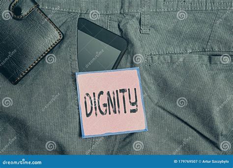 Conceptual Hand Writing Showing Dignity Business Photo Showcasing