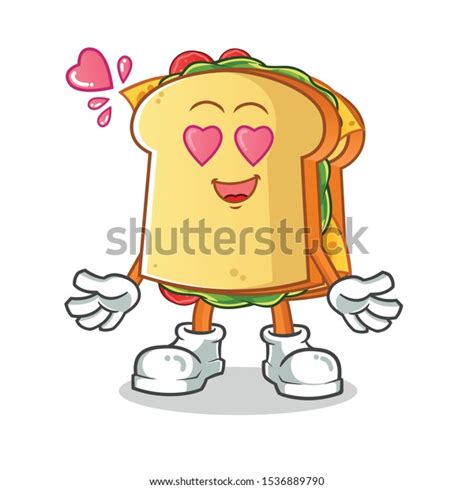 Sandwitch Fall Love Cartoon Vector Mascot Stock Vector Royalty Free