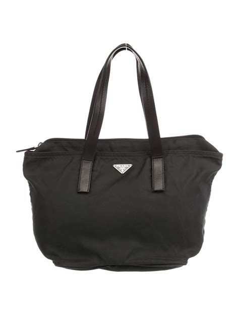 Prada Calf Trimmed Vela Tote Black Totes Handbags Pra969548 The