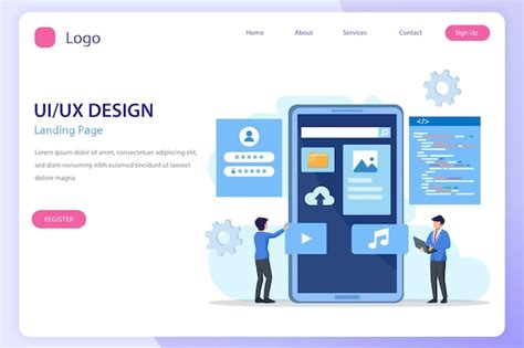 Premium Vector UI UX Design Concept Creating An Application Design