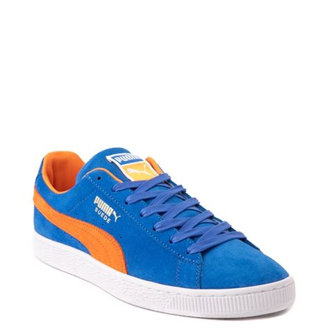 Mens Puma Suede Athletic Shoe - Royal Blue / Vibrant Orange | Journeys