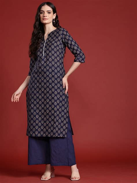 Buy Anouk Ethnic Motifs Pure Cotton Printed Regular Kurta With Palazzos