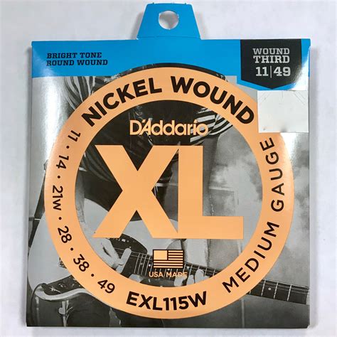 D Addario XL Nickel Wound Electric Guitar Strings Wound Third Medium