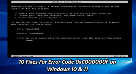 Fixes For Error Code Xc F On Windows