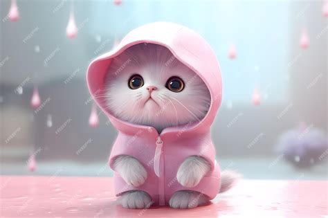 Premium AI Image | Cute cat in rain