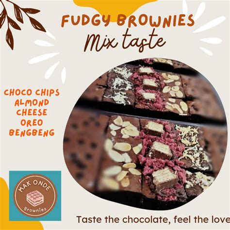 Jual Brownies Panggang Fudgy Skat Topping Choco Chip Almond Bengbeng