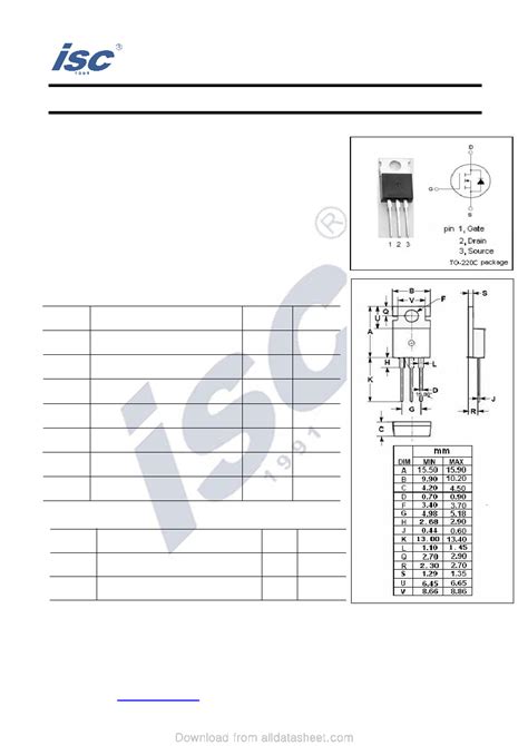 Irlz N Datasheet Pages Isc N Channel Mosfet Transistor