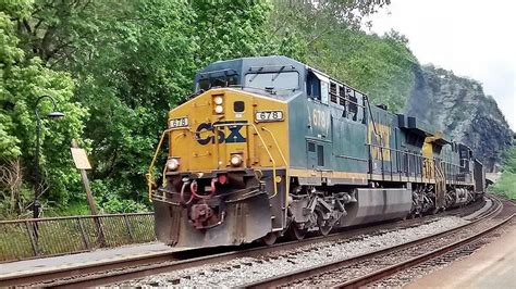 CSX AC60CW Leading Manifest Freight At Harper S Ferry Photograph By