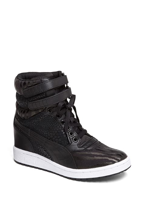 Puma Sky Wedge Reptile Sneaker In Black Lyst