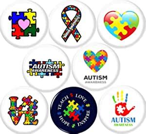 Amazon Autism Awareness 8 New 1 Inch 25mm Set Of 8 Pinback