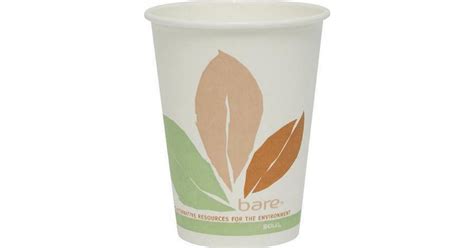 Bare By Solo Eco Forward PLA Paper Hot Cups 12 Oz Leaf Design 50 Pack Compare Prices
