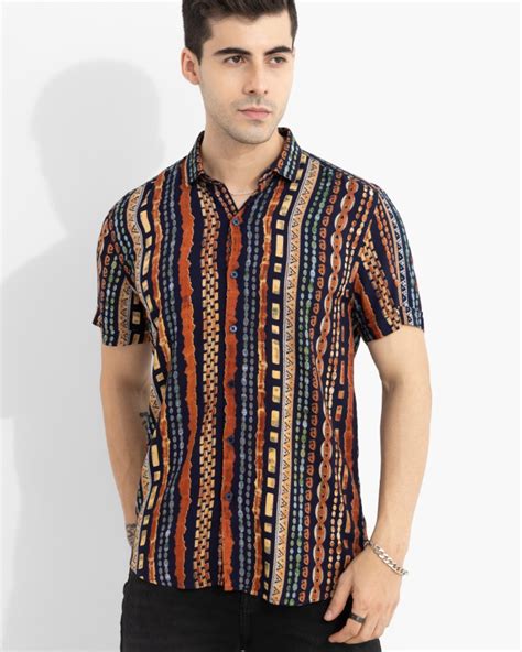 Buy Mens Multicolor Striped Shirt Online At Bewakoof