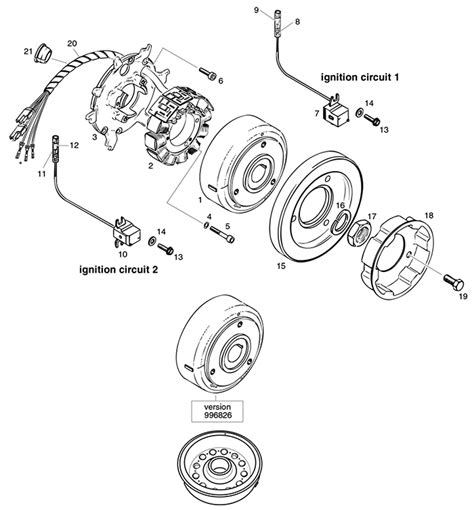 Rotax 582 Ul Engine Ducati Magneto Generator 12v 170w Starting Pulley Aircraft Spruce