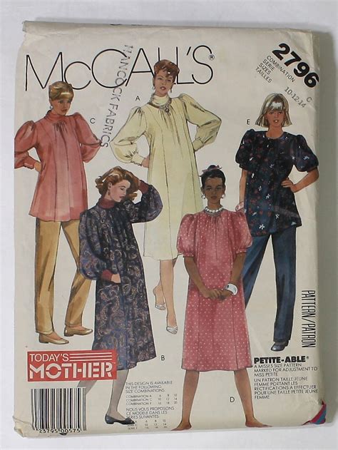 Retro 80s Sewing Pattern McCalls Pattern No 2796 80s McCalls