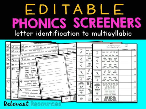 Phonics Screener Editable Teaching Resources