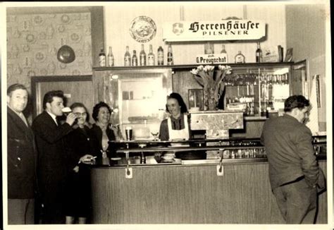 Foto Ansichtskarte Postkarte Innenansicht Einer Kneipe Gasthaus